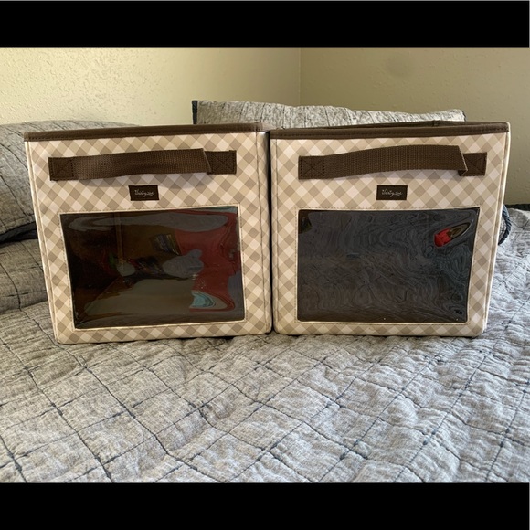 thirty-one Other - Thirty-One Your Way Cube Taupe Gingham Brown SET 2